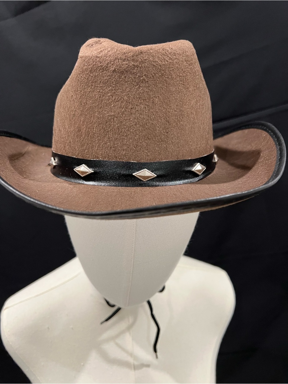 Brown Felt Western Hat with Studded Black Band